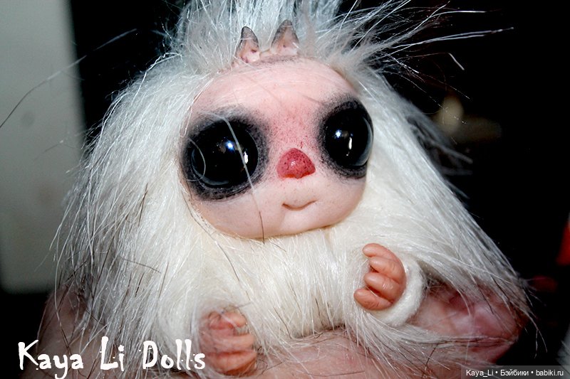 Суселка-йети Соффи — Игрушки в смешанной технике (мех и глина): Арт (фото 9)