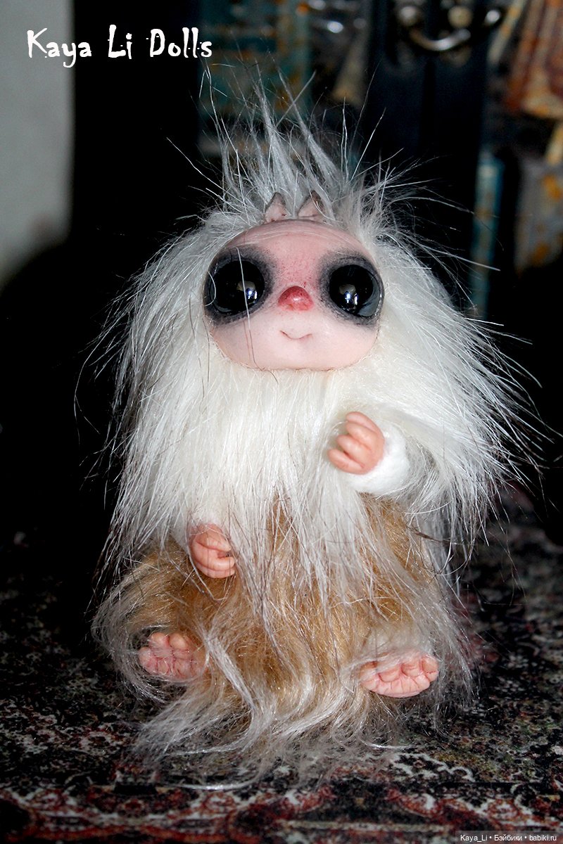 Суселка-йети Соффи — Игрушки в смешанной технике (мех и глина): Арт