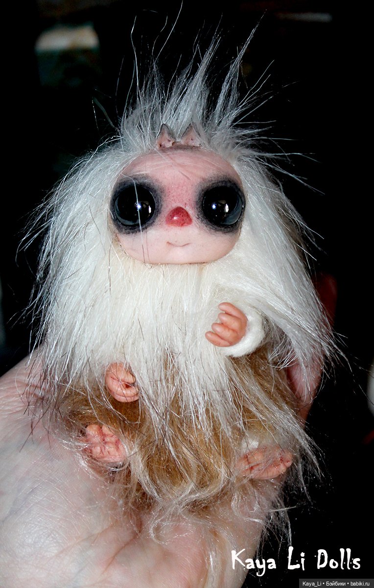 Суселка-йети Соффи — Игрушки в смешанной технике (мех и глина): Арт (фото 4)