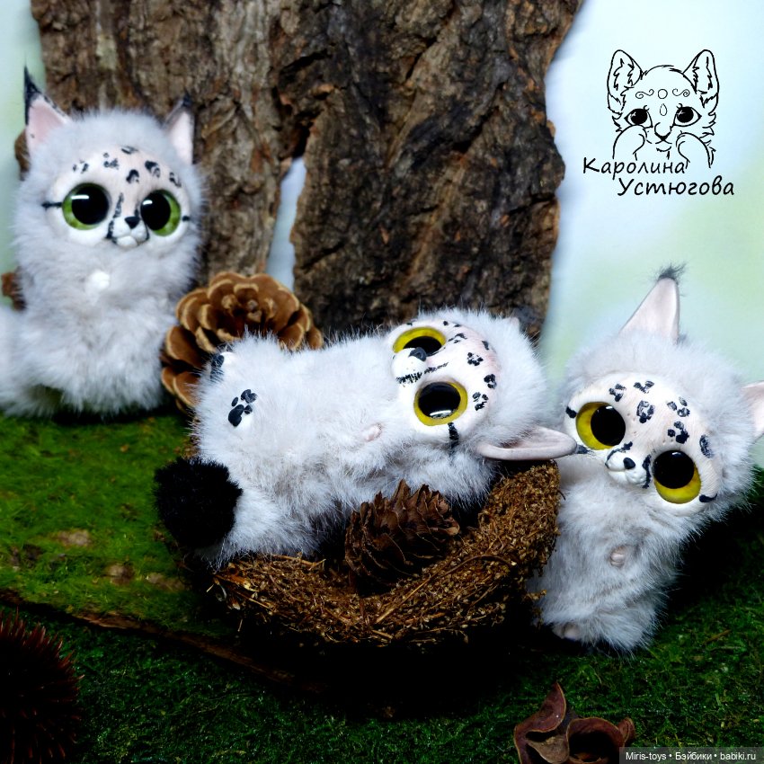Рысята - котята — Игрушки в смешанной технике (мех и глина): Арт (фото 2)