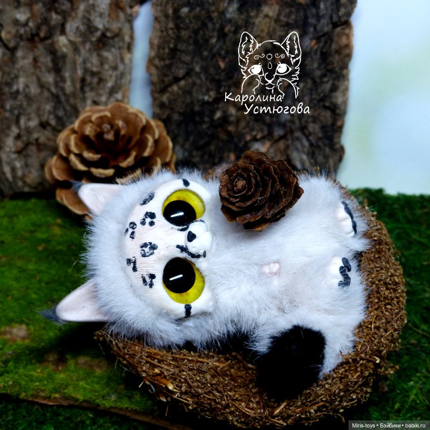 Рысята - котята — Игрушки в смешанной технике (мех и глина): Арт