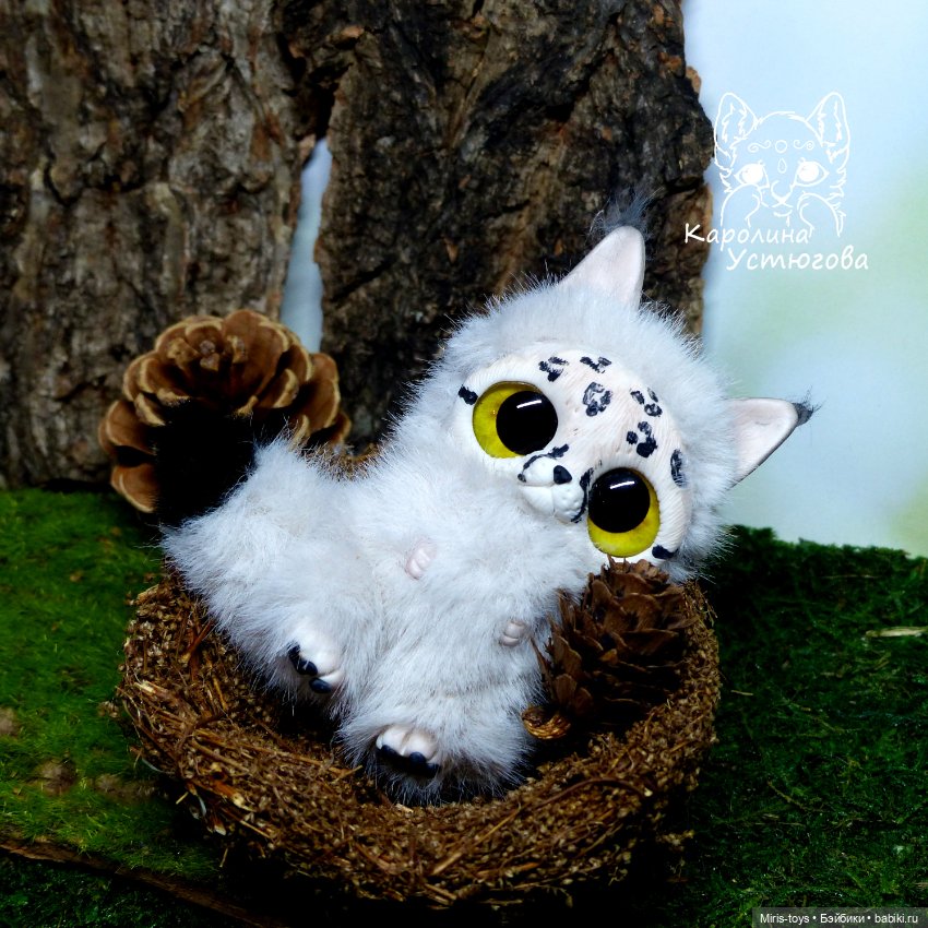 Рысята - котята — Игрушки в смешанной технике (мех и глина): Арт