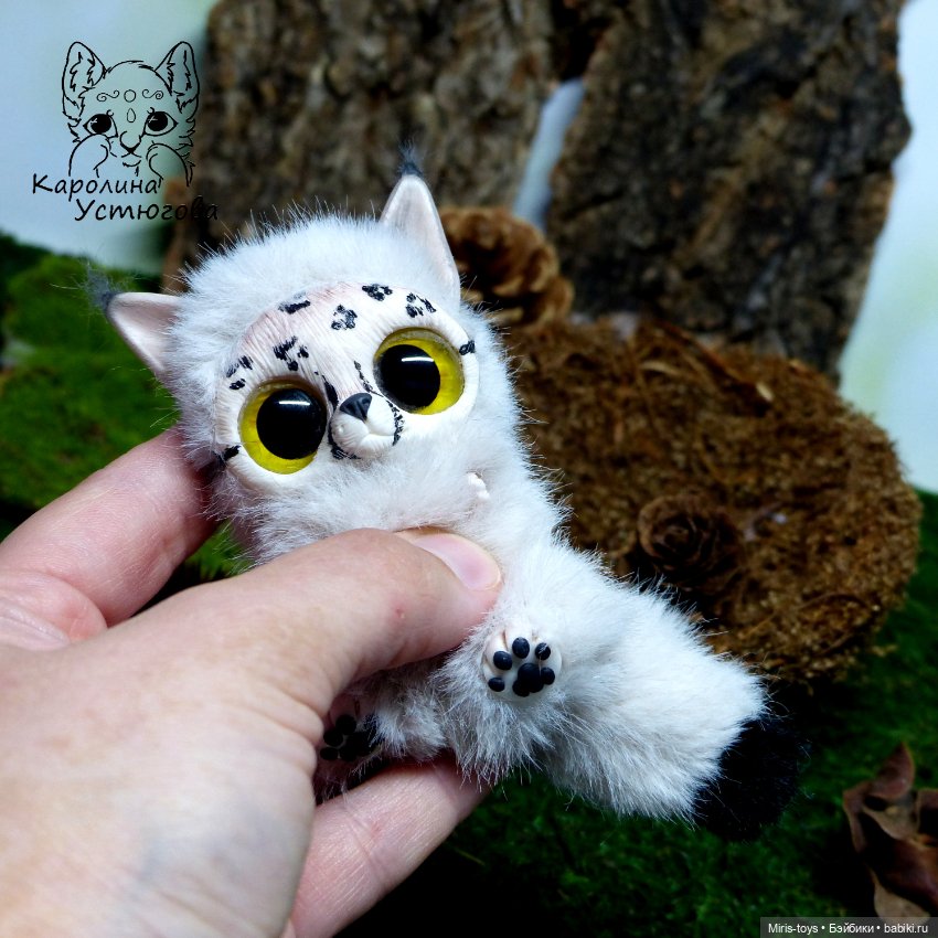 Рысята - котята — Игрушки в смешанной технике (мех и глина): Арт (фото 4)