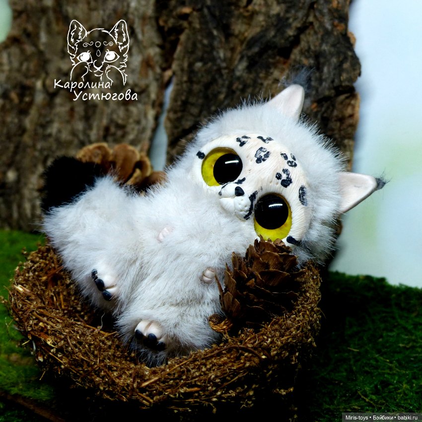 Рысята - котята — Игрушки в смешанной технике (мех и глина): Арт