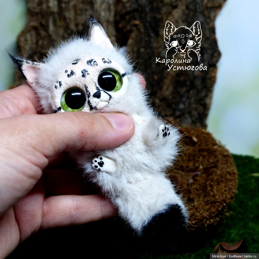 Рысята - котята — Игрушки в смешанной технике (мех и глина): Арт