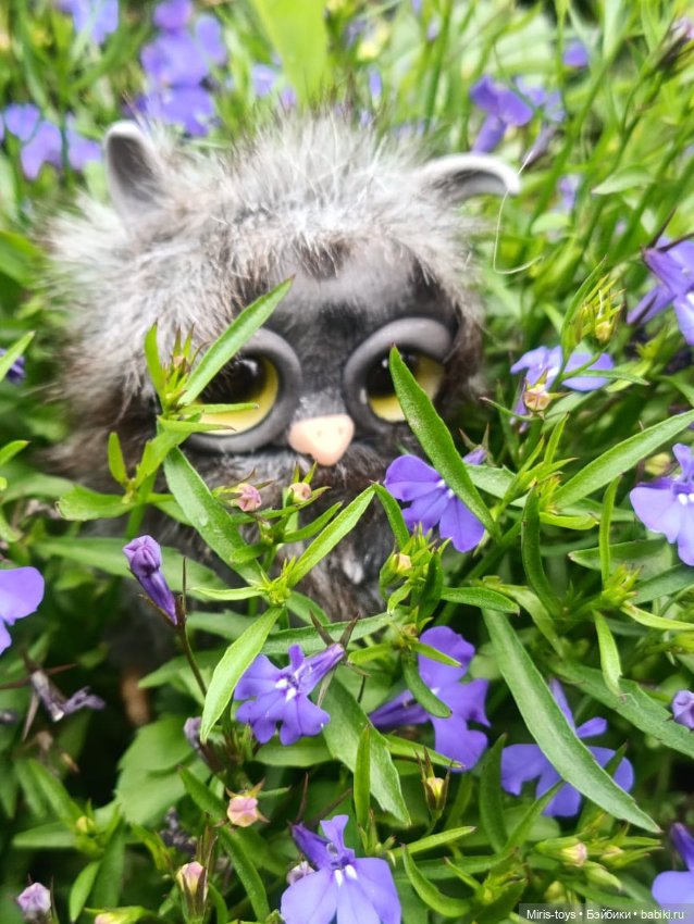 Совенок Тучка — Игрушки в смешанной технике (мех и глина): Арт