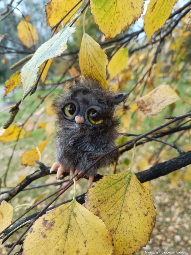 Совенок Тучка — Игрушки в смешанной технике (мех и глина): Арт (фото 4)