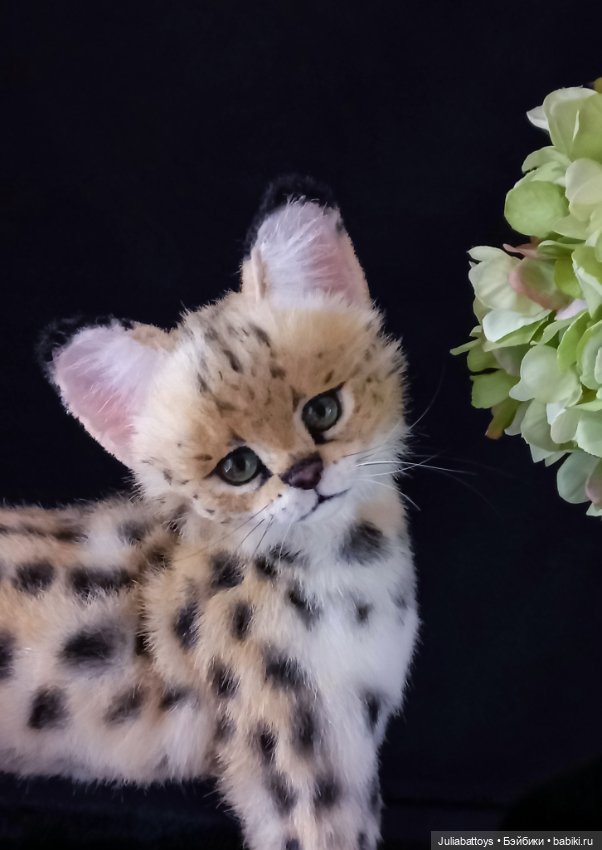 Дикая кошка. Сервал 🖤 — Игрушки в смешанной технике (мех и глина): Арт