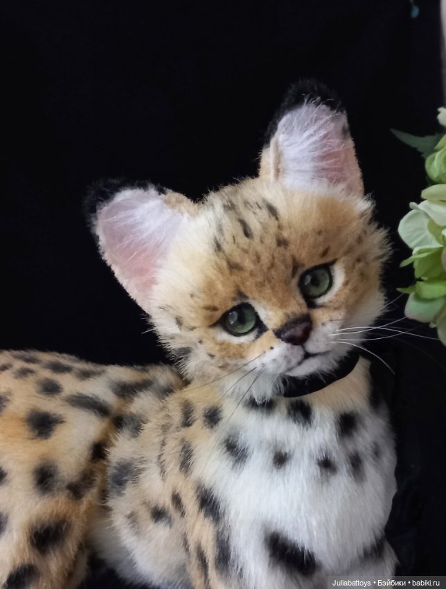 Дикая кошка. Сервал 🖤 — Игрушки в смешанной технике (мех и глина): Арт