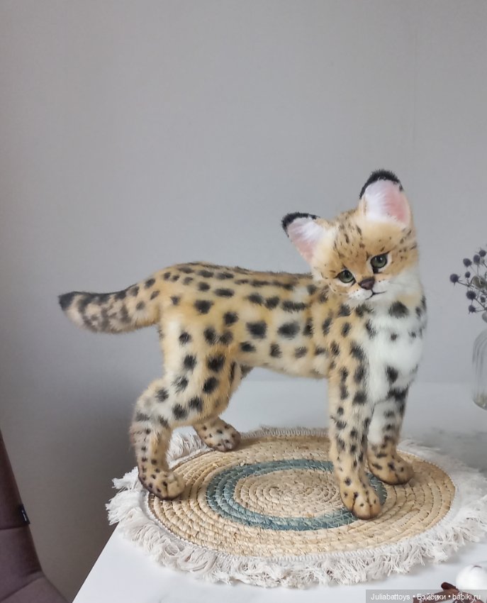 Дикая кошка. Сервал 🖤 — Игрушки в смешанной технике (мех и глина): Арт (фото 2)