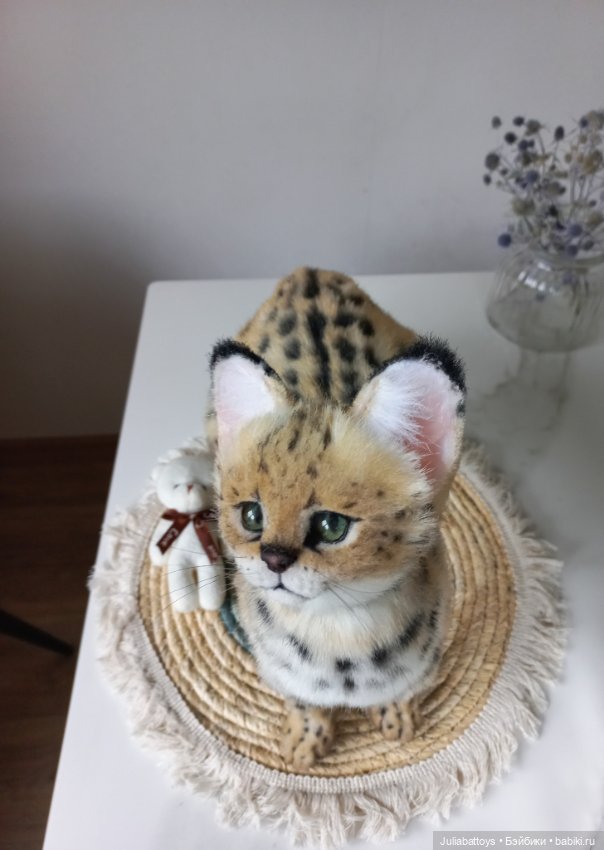 Дикая кошка. Сервал 🖤 — Игрушки в смешанной технике (мех и глина): Арт (фото 5)