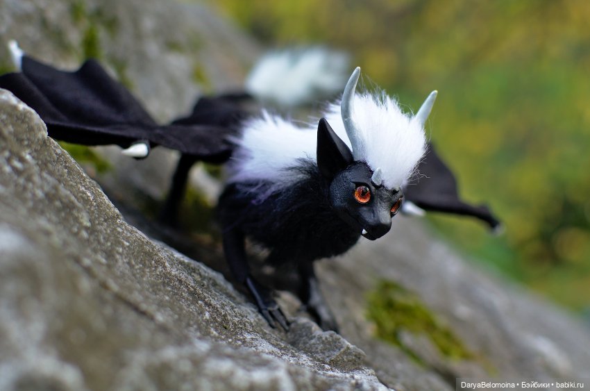 Черный дракончик — Игрушки в смешанной технике (мех и глина): Арт (фото 10)