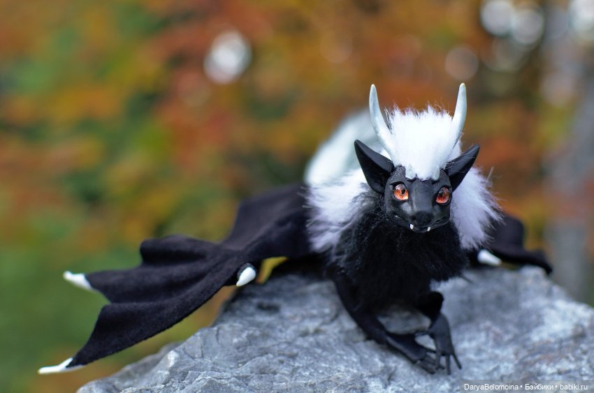 Черный дракончик — Игрушки в смешанной технике (мех и глина): Арт (фото 2)