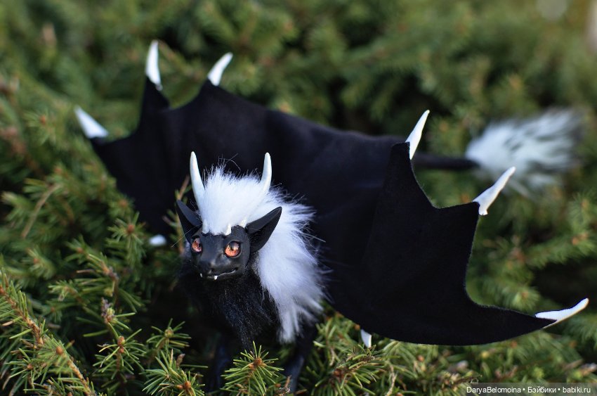 Черный дракончик — Игрушки в смешанной технике (мех и глина): Арт (фото 9)