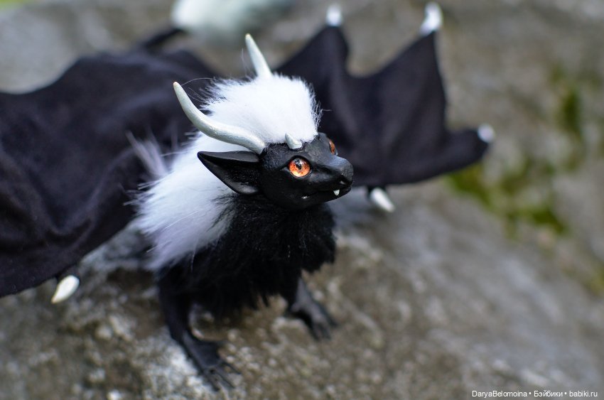 Черный дракончик — Игрушки в смешанной технике (мех и глина): Арт (фото 5)