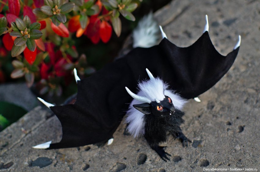 Черный дракончик — Игрушки в смешанной технике (мех и глина): Арт (фото 6)