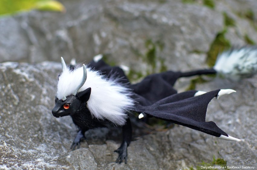 Черный дракончик — Игрушки в смешанной технике (мех и глина): Арт (фото 3)