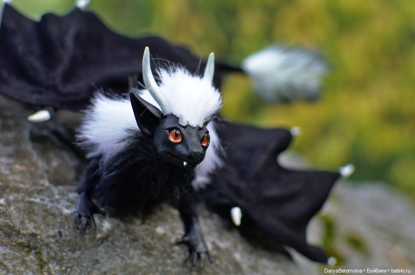 Черный дракончик — Игрушки в смешанной технике (мех и глина): Арт (фото 8)