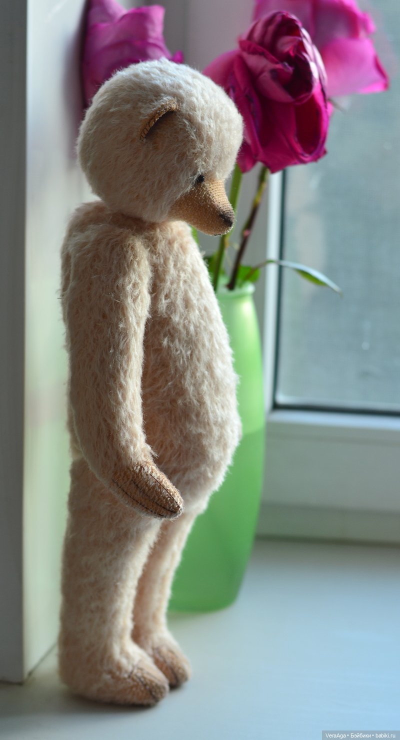 Первая мишка из мохера: странности с выкройкой и впечатления от материала