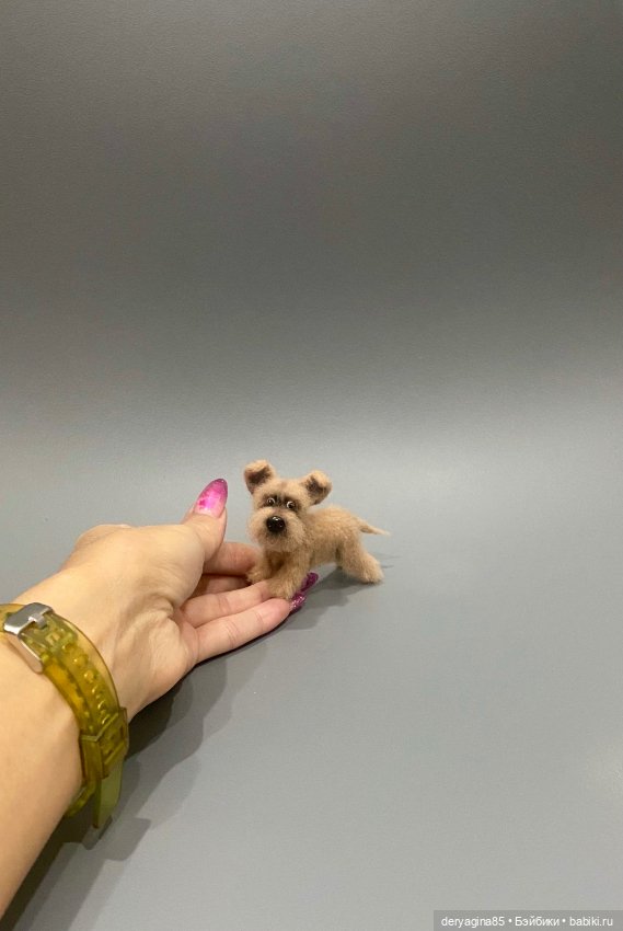 Мультяшный пёсель — Валяные игрушки из шерсти: сухое валяние (фото 3)