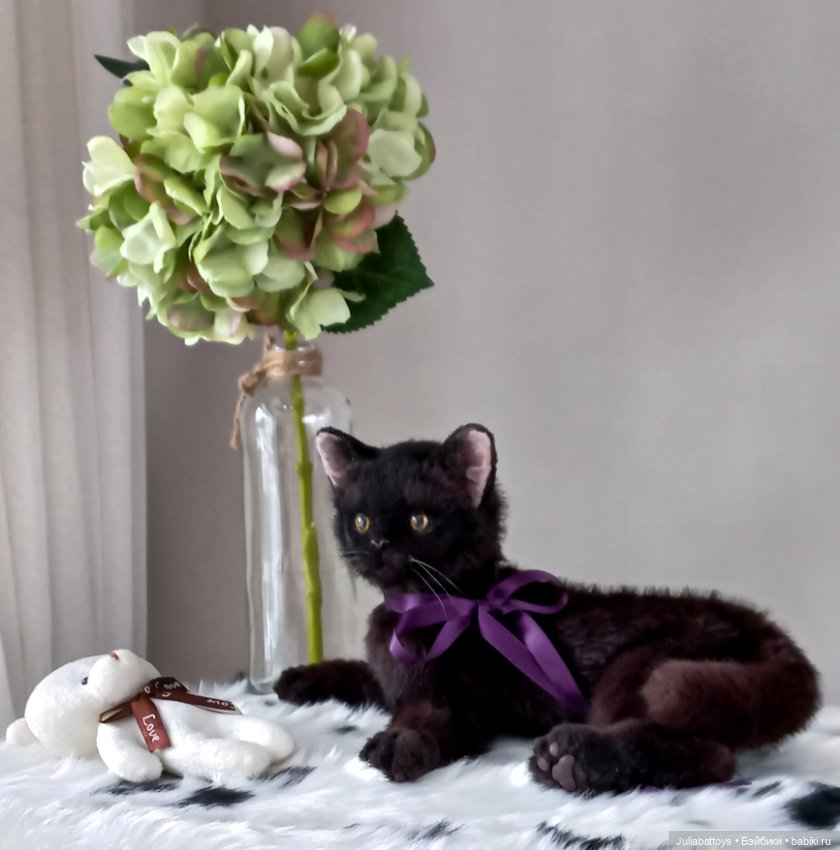 Бурманский котенок 🤎 — Игрушки в смешанной технике (мех и глина): Арт