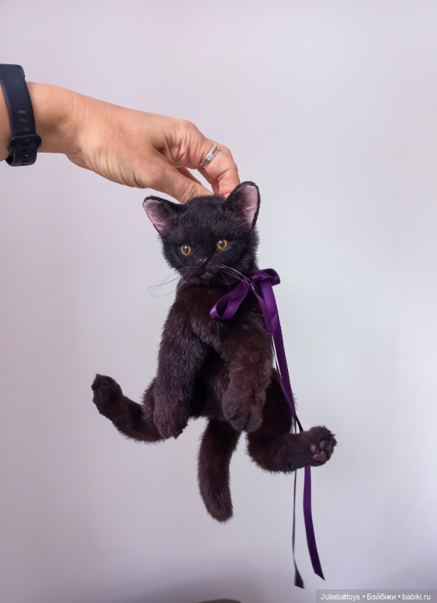 Бурманский котенок 🤎 — Игрушки в смешанной технике (мех и глина): Арт