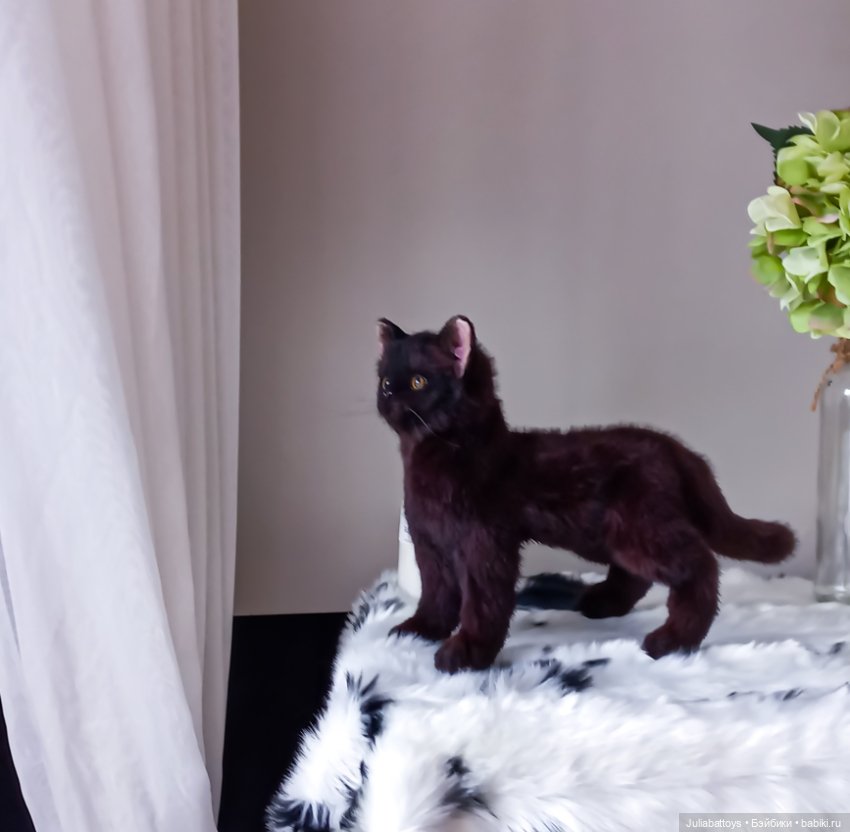 Бурманский котенок 🤎 — Игрушки в смешанной технике (мех и глина): Арт