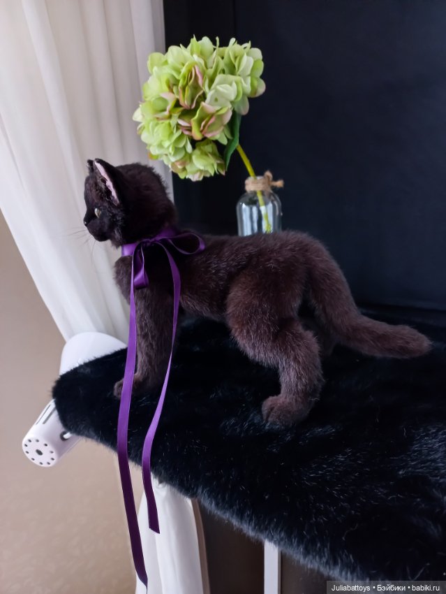 Бурманский котенок 🤎 — Игрушки в смешанной технике (мех и глина): Арт (фото 4)