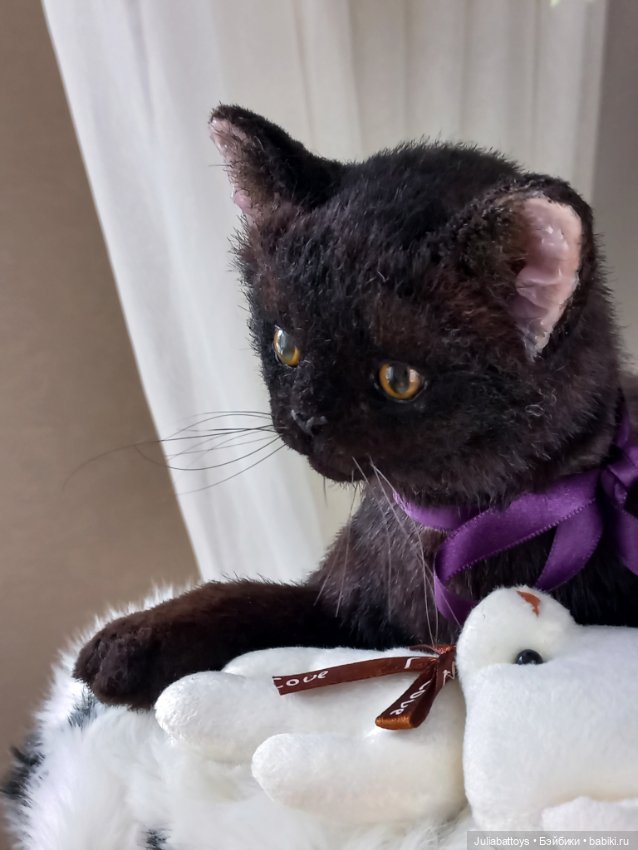 Бурманский котенок 🤎 — Игрушки в смешанной технике (мех и глина): Арт