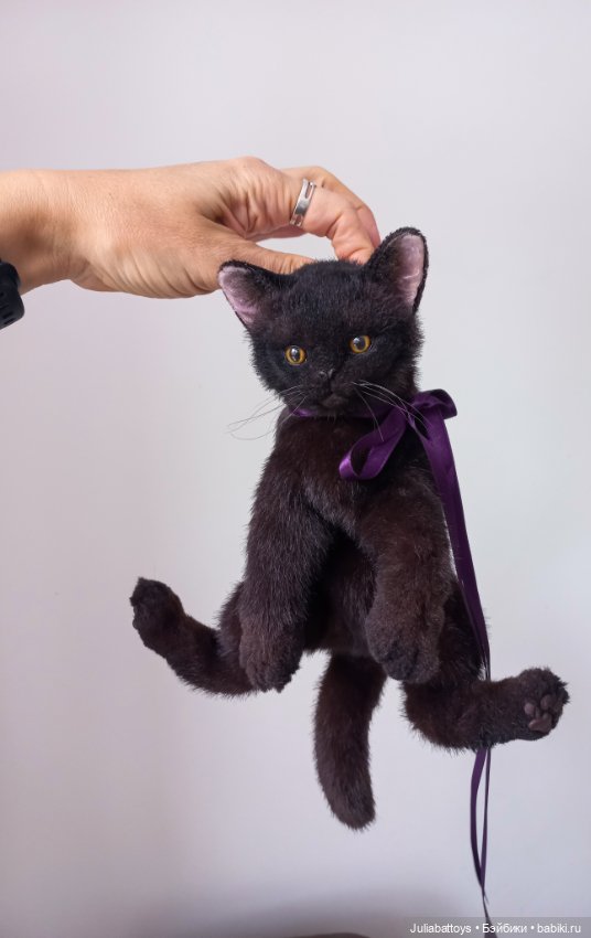 Бурманский котенок 🤎 — Игрушки в смешанной технике (мех и глина): Арт