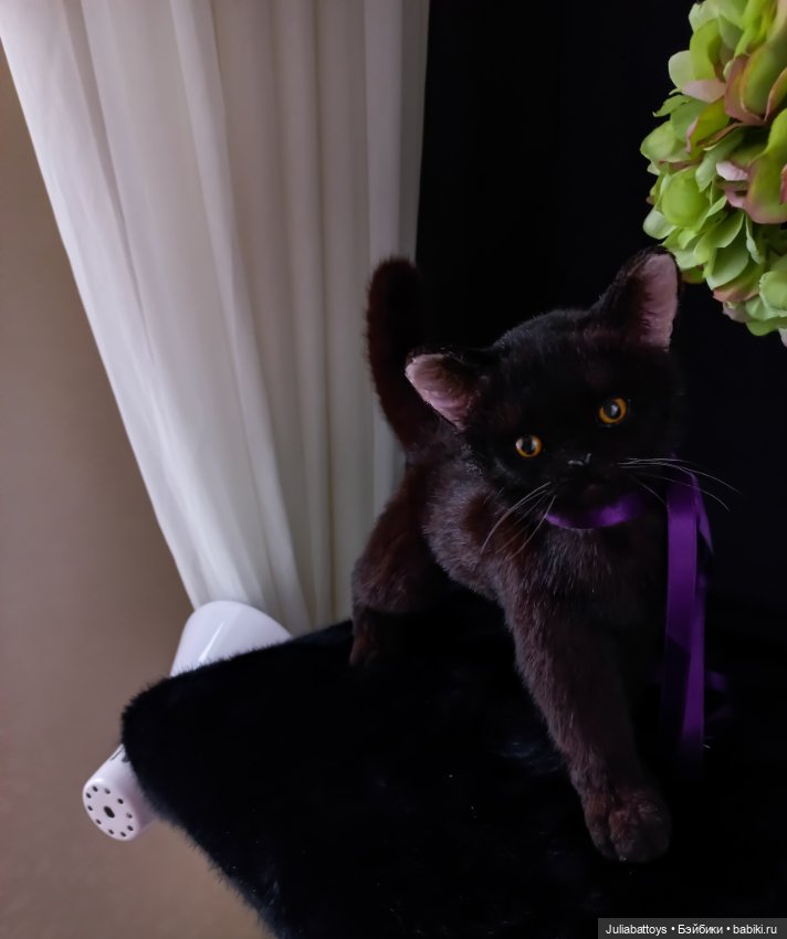 Бурманский котенок 🤎 — Игрушки в смешанной технике (мех и глина): Арт