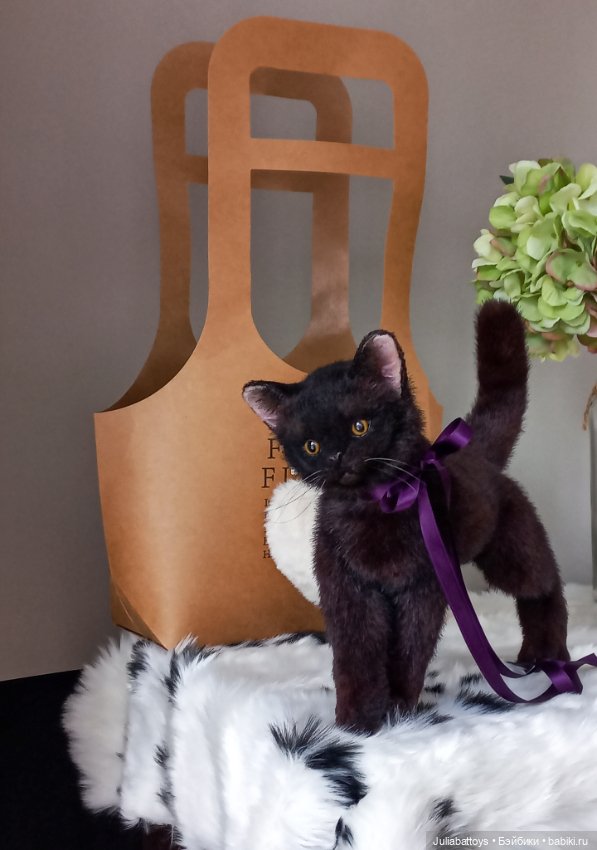 Бурманский котенок 🤎 — Игрушки в смешанной технике (мех и глина): Арт