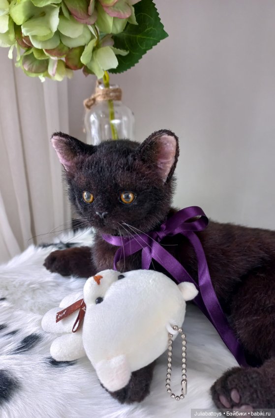 Бурманский котенок 🤎 — Игрушки в смешанной технике (мех и глина): Арт