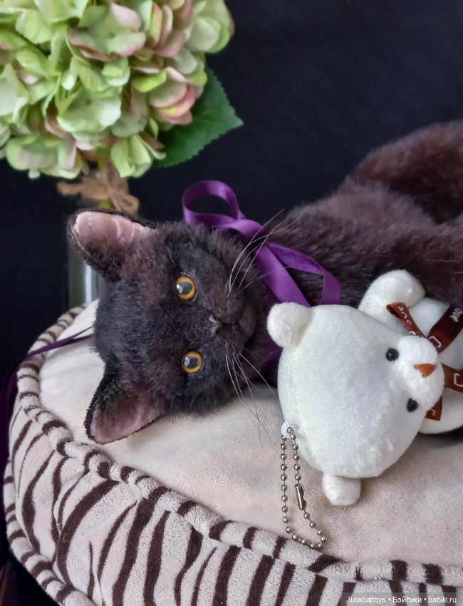 Бурманский котенок 🤎 — Игрушки в смешанной технике (мех и глина): Арт