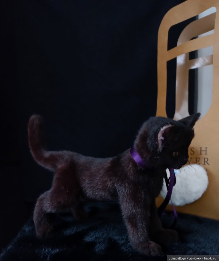 Бурманский котенок 🤎 — Игрушки в смешанной технике (мех и глина): Арт