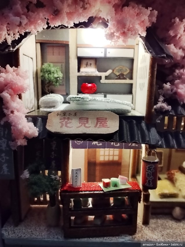 Румбокс с медвежатами, подсветкой, шкатулкой, деревянной подставкой "Цветущая Сакура" (фото 8)