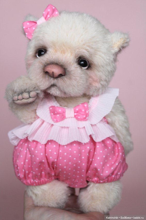 Мишутка Зефирка из альпаки (фото 6)