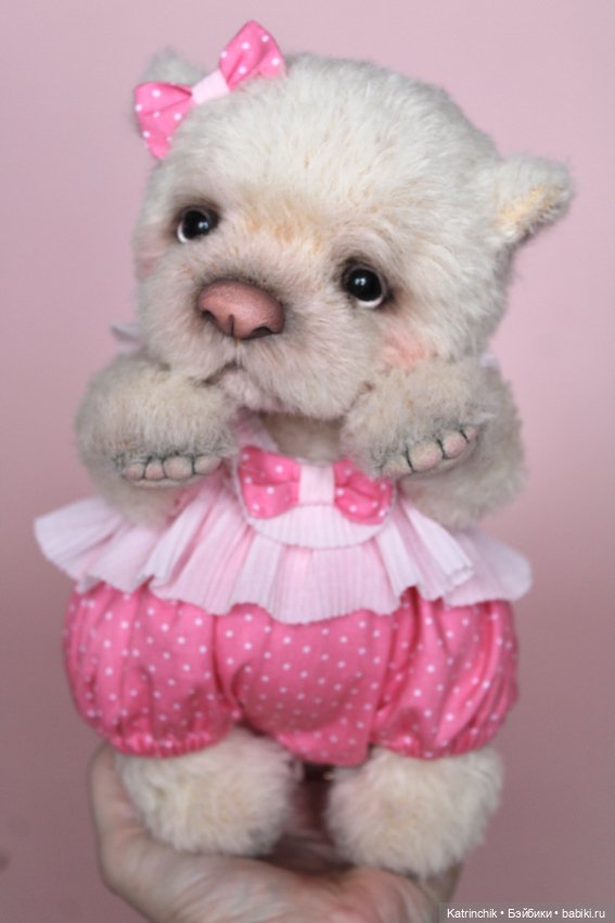 Мишутка Зефирка из альпаки (фото 7)