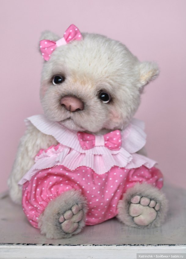 Мишутка Зефирка из альпаки (фото 3)