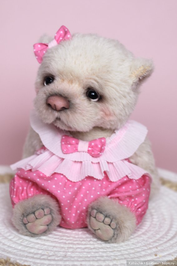 Мишутка Зефирка из альпаки (фото 9)