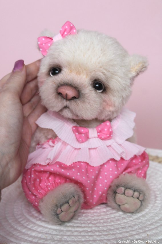 Мишутка Зефирка из альпаки (фото 8)