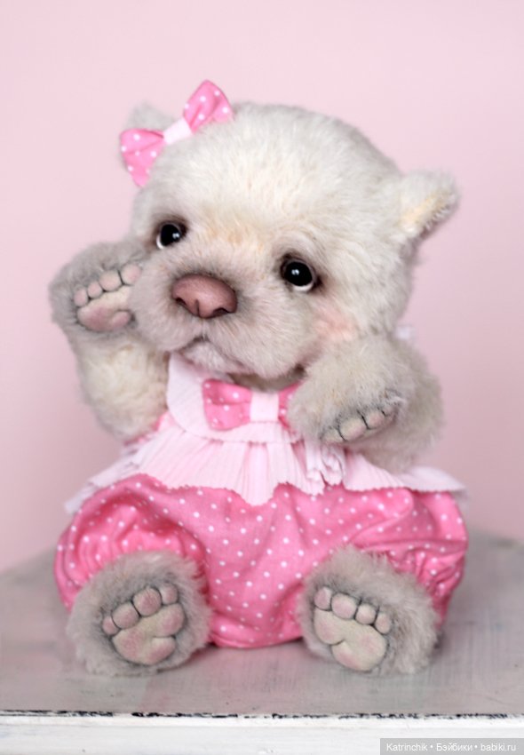 Мишутка Зефирка из альпаки (фото 5)