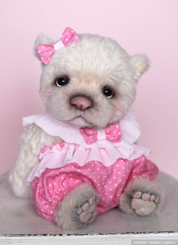 Мишутка Зефирка из альпаки (фото 4)