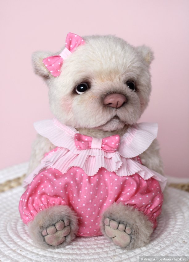 Мишутка Зефирка из альпаки (фото 2)