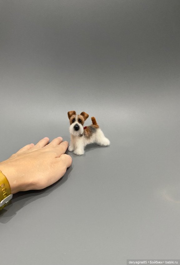 Фокс терьер — Валяные игрушки из шерсти: сухое валяние