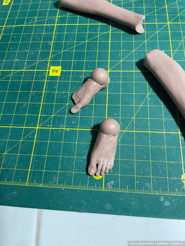 Ступни для Одри — Авторские шарнирные куклы своими руками: лепка (фото 7)