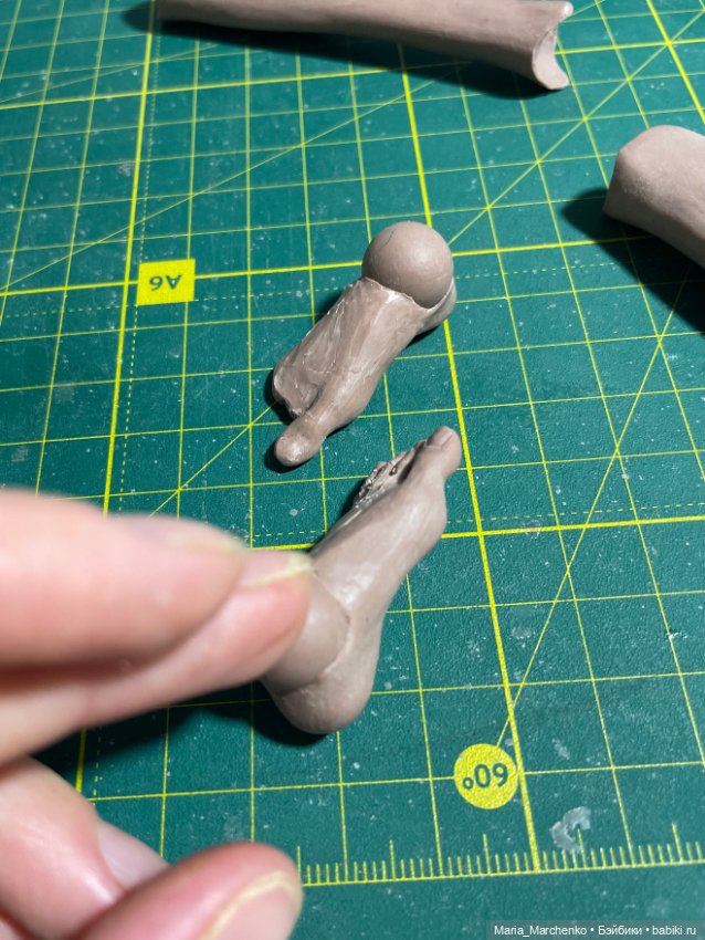 Ступни для Одри — Авторские шарнирные куклы своими руками: лепка (фото 8)