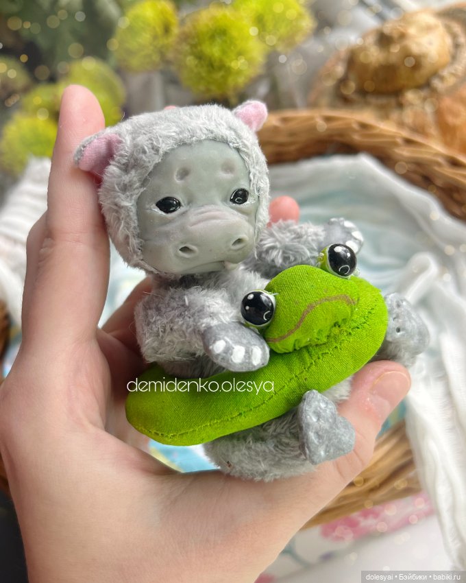 Кукольный бегемотик Чипо — Игрушки в смешанной технике (мех и глина): Арт (фото 4)