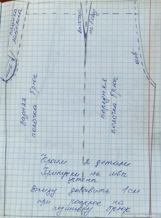 Бесплатная упрощённая выкройка брюк для паола рейна