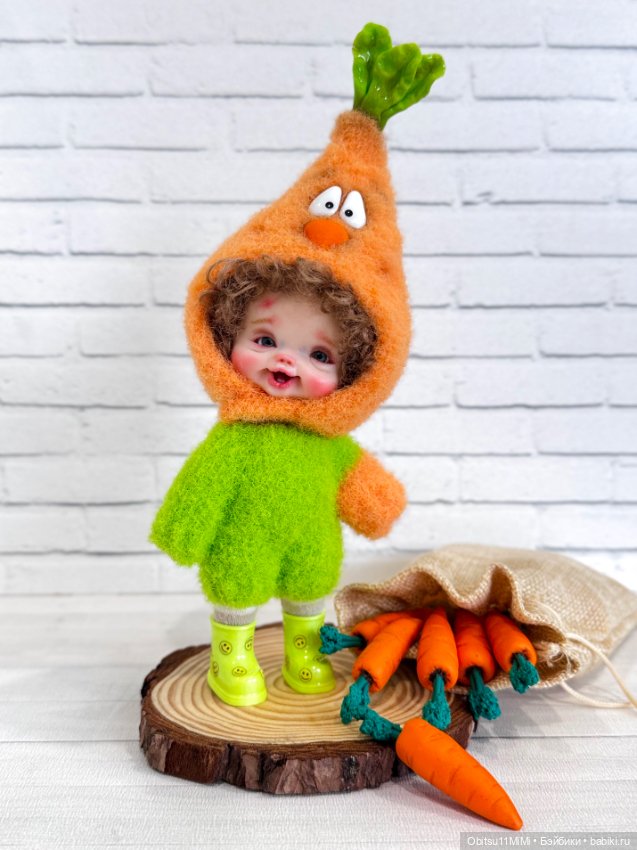 Костюм морковки на Тусе — Куклы и тела Obitsu 11 (Ob11): гибриды (фото 2)